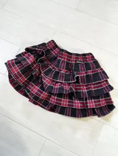 Jenni フリル付き赤黒チェックスカート⭐︎120