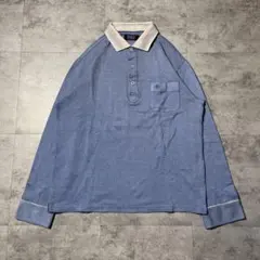 POLO ブルー 長袖ポロシャツ
