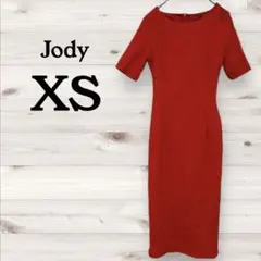 レア✨Jody 【XS】 赤 半袖　タイト　ワンピース　フォーマル　おしゃれ