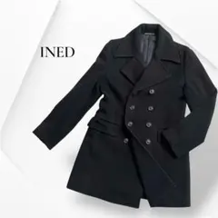 訳あり イネド ピーコート ウール カシミア アウター 防寒 黒 38 M