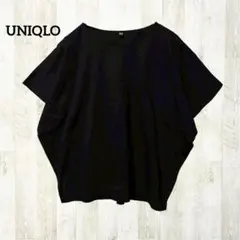 UNIQLO 半袖Tシャツ S ブラック 黒 オーバーサイズ ドルマンスリーブ