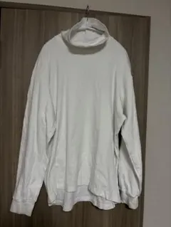 美品✨UNIQLO ユニクロ✨ソフトタッチタートルネックTシャツ✨白✨XL