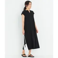美品　23区　ファインピケジャージ ワンピース　ブラックのサムネイル