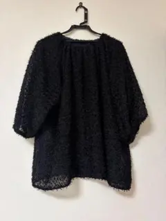 極美品❤️23区 クルーネックレースプルオーバー 大きいサイズ 黒 