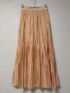 SNIDEL プリーツロングスカート オレンジ
