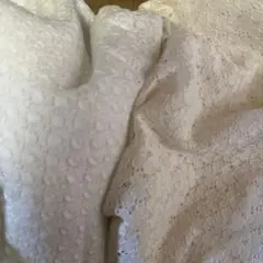 ホワイト花柄レース生地　まとめ売り