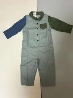 GAP 多色使いロンパース（グレー・緑・青） 80cm