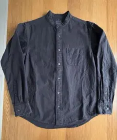 無印良品　洗いざらしオックススタンドカラーシャツ　紳士XS ダークグレー