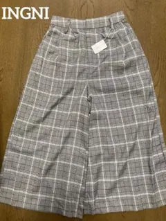【新品タグ付き】INGNI チェック柄ワイドレッグガウチョパンツ　Mサイズ