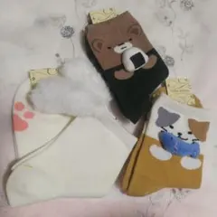 新品3足セット■tutuanna マスコット付きソックス ねこ くま