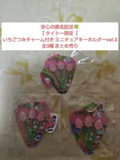 タイトー限定 いちごつみチャーム付き ミニチュアキーホルダーvol.3 全3種