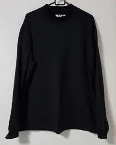 UNIQLO ブラッシュドモックネックTシャツ メンズ ブラック XL