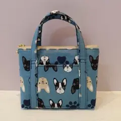フレンチブルドッグ柄のミニトートバッグ第2弾