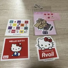 アベイル 日焼けキティ ステッカー ノベルティ コンプ