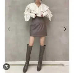 SNIDEL モカ ハイウエストスカショーパン