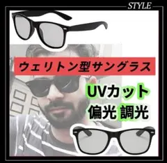 ケース付き✨サングラス ウェリントン型 Ⅱ　ブラック 偏光 紫外線対策