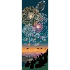 絵手ぬぐい 手ぬぐい 夜顔に夏花火 母の日 てぬぐい 濱文様 花火 夏