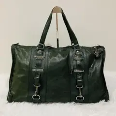 BALENCIAGA ザ ボックス レザー ボストンバッグ グリーンのサムネイル