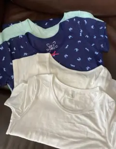 キッズ140 肌着秋冬半袖シャツ4枚セット（女の子用）