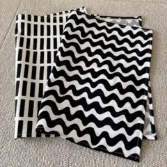 ハンドメイド☆北欧風格子柄なみなみ柄ランチョンマット２枚セット