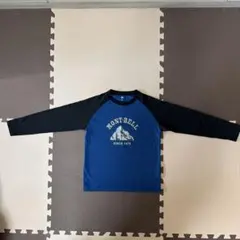 美品　MONT-BELL 長袖カットソー 140サイズ 青/黒