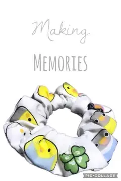 ⚫︎インコ　シュシュ　ホワイト