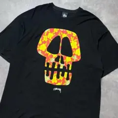 【スカル柄】 00s Stussy 半袖 Tシャツ ブラック XL ステューシー