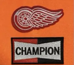 B064 Champion Plug & Fire Wheel 刺繍ワッペン
