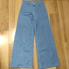 SOMETHING セーラーワイドパンツ 淡色 XS