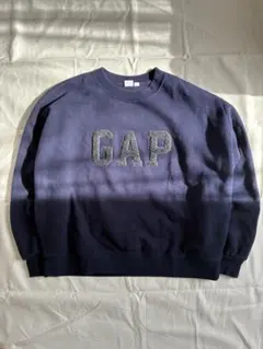GAP ネイビー ロゴ トレーナー キラキラ 裏起毛 y2k 黒