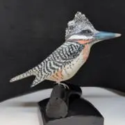 リアルバードカービング 野鳥「キセキレイ 」手彫り 木彫り