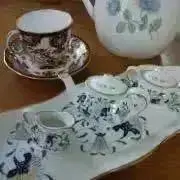 英国製 ハマースレイ 青いドラゴン模様 磁器カップ＆ソーサー プレート