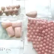 ピンクオパール 珊瑚 天然石ビーズ - メルカリ