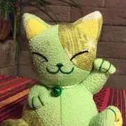 緑猫の画像