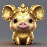 金の豚の画像