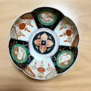 清水焼5寸皿　平鉢　柿釉　稜花　5客セット 清水焼5寸皿 平鉢 柿釉 稜花 5客セット