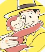 黄色い帽子のおじさんの画像