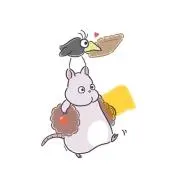 坊ネズミとハエドリの画像