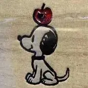 りんごと犬の画像