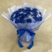 21本黒赤バラブーケ 2層ラッピングリボン❣️プレゼントお祝い枯れ