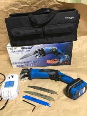 EARTH MAN 14.4V充電式電気のこぎり DN-110Li 高儀 充電器セット 電池/